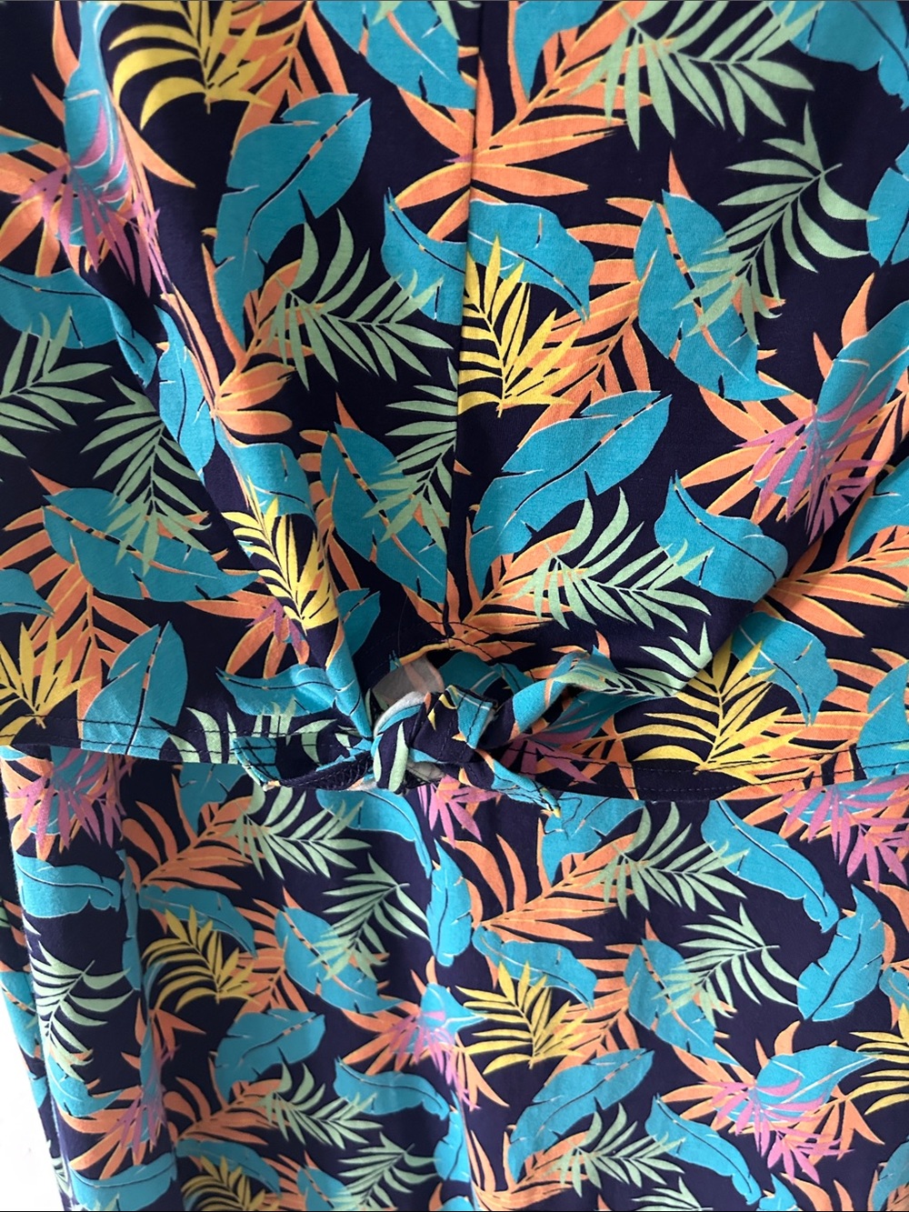 Pact Tropical Leaf Tank Dress Sleeveless Organic Cotton Beach Resort Wear SZ XL - Picture 4 of 11